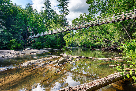 Toccoa River Swinging Bridge in Blue Ridge, Georgia