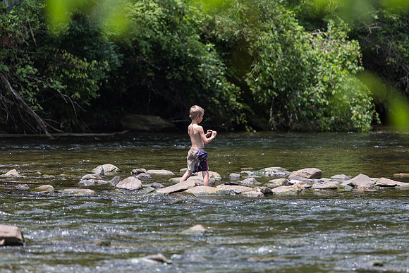 Toccoa river right below the dam
